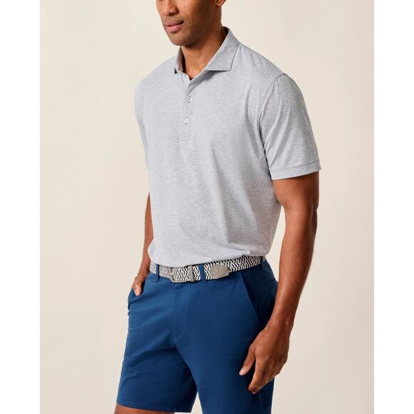 Johnnie-O Blue Striped Performance Jersey Polo - Lyndonn Stripe - Size Medium - Picture 1 of 5